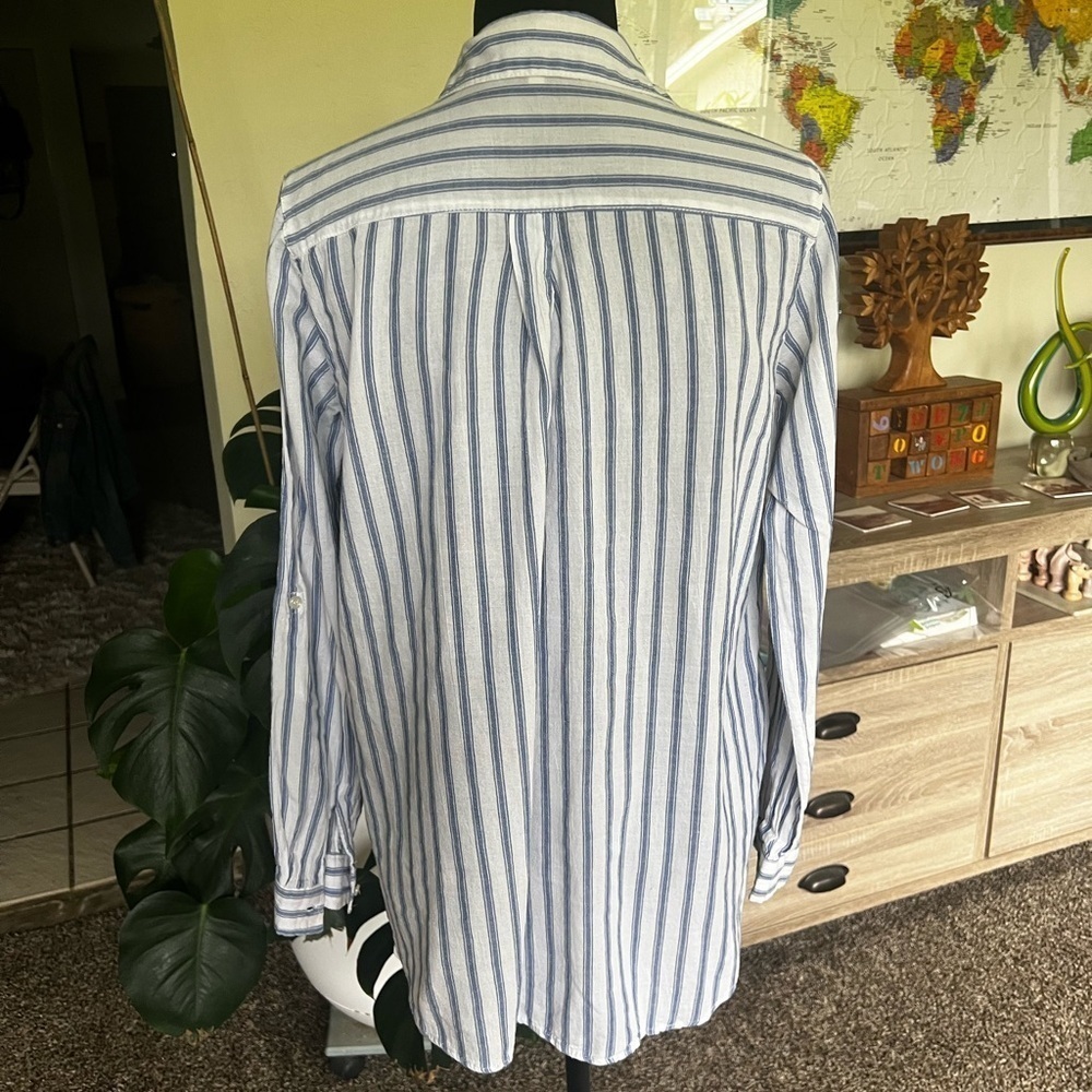 Ci Sono Blue and White Striped Casual Shirt - Picture 3 of 7